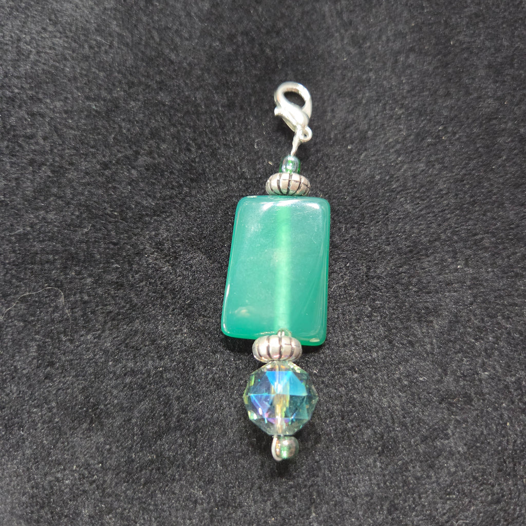 Green Gemstone Zipper Charm