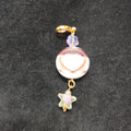 Heart Glass Zipper Charm