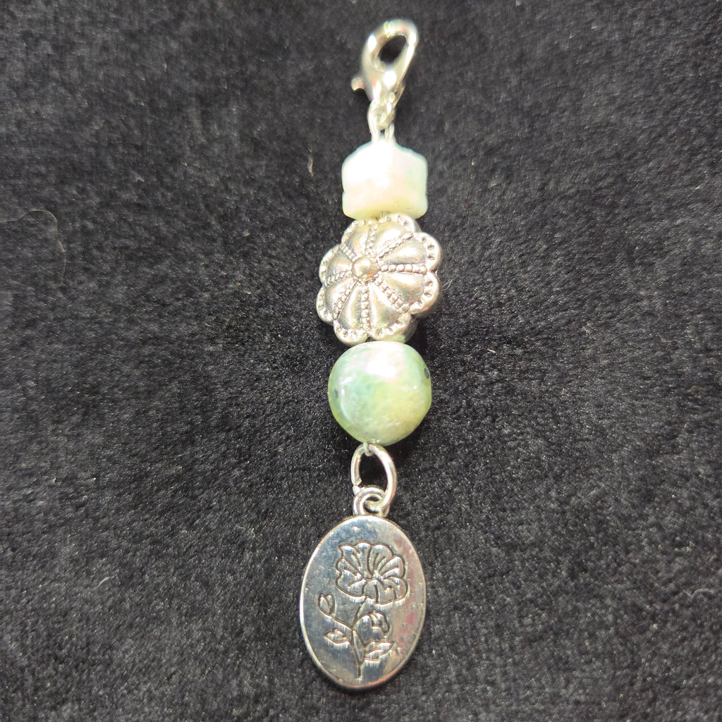 Floral Serenity Zipper Charm