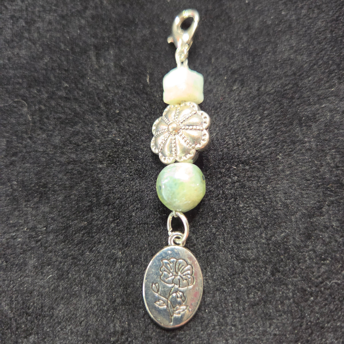 Floral Serenity Zipper Charm