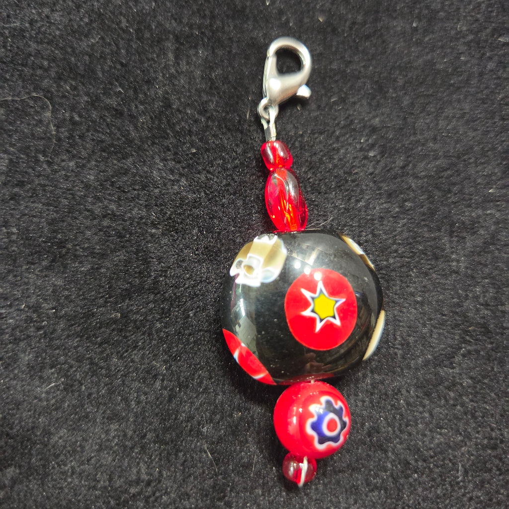 Colorful Glass Bead Zipper Charm