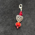 Silver Heart Zipper Charm