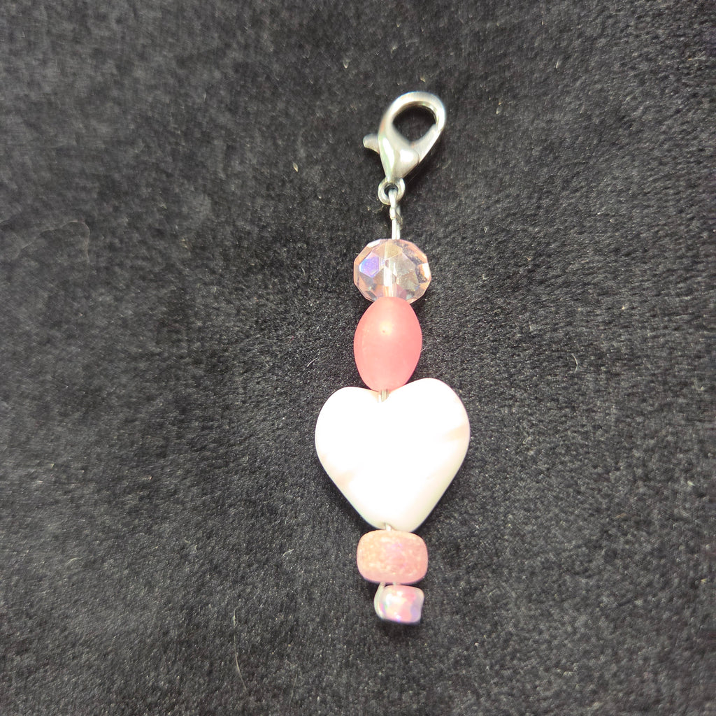 Blush Heart Zipper Charm