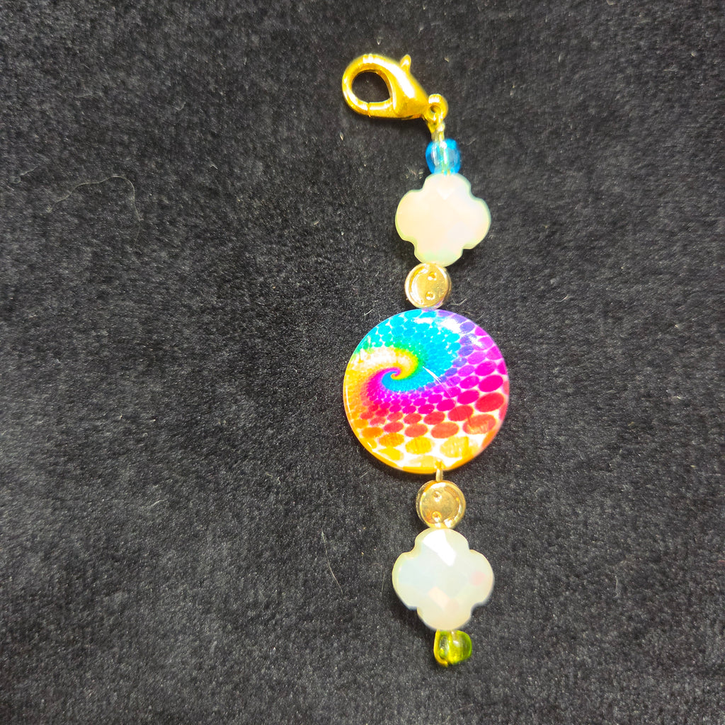 Rainbow Swirl Zipper Charm