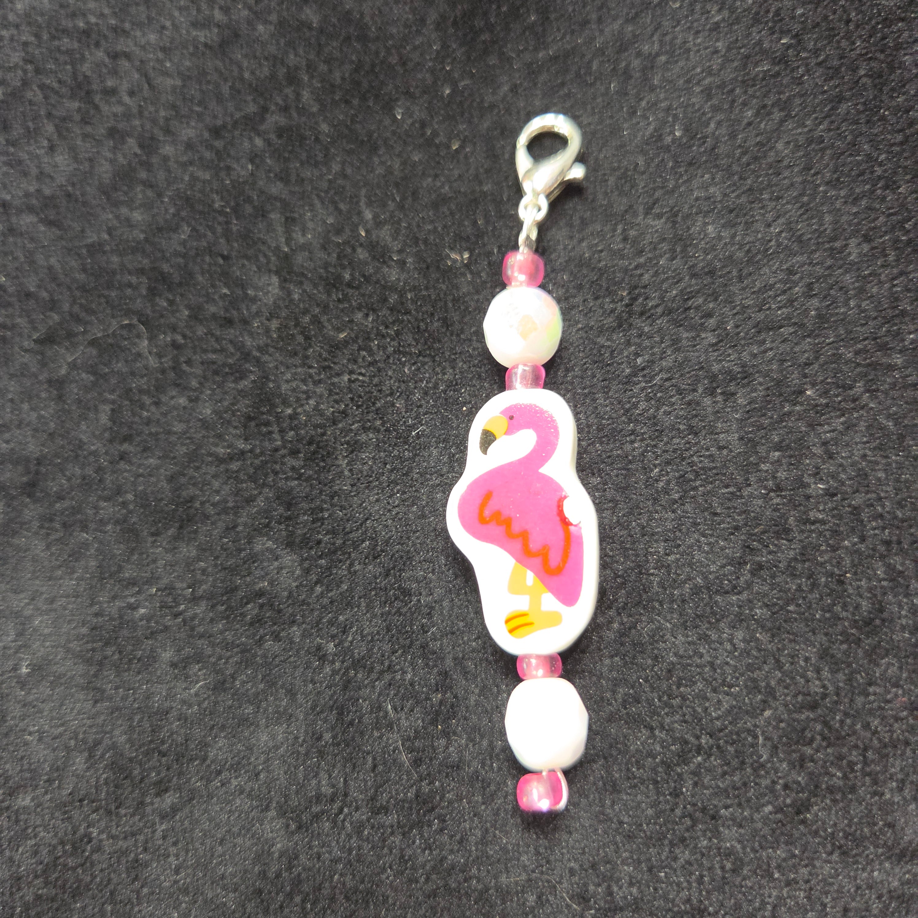 Pink Flamingo Zipper Charm
