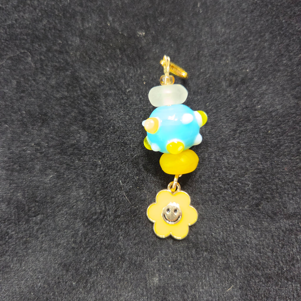 Smiley Flower Zipper Charm