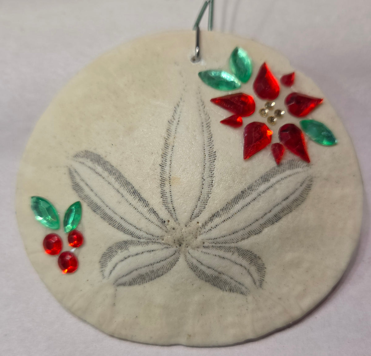 Christmas Sand Dollar Ornament – Handcrafted Coastal Holiday Decor