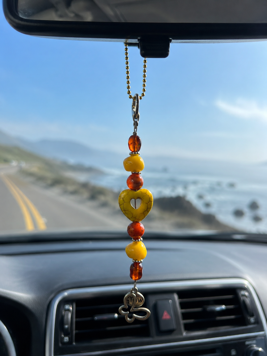 Sunshine Heart Rearview Mirror Charm