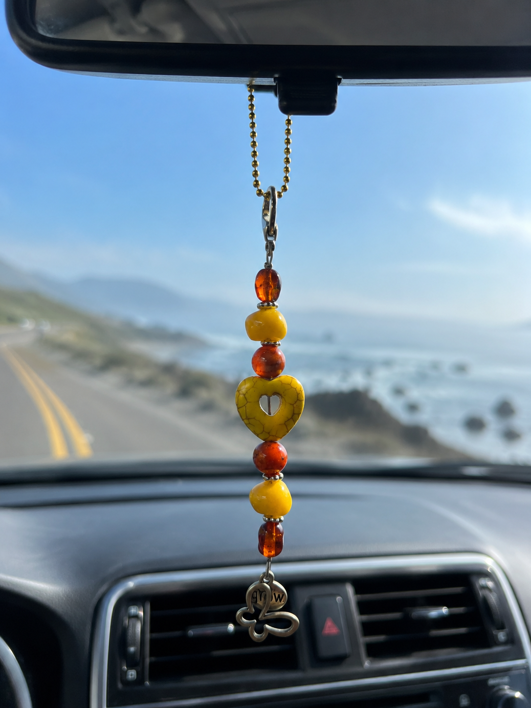 Sunshine Heart Rearview Mirror Charm