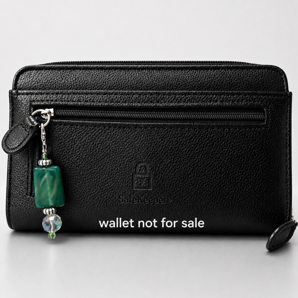 Green Gemstone Zipper Charm
