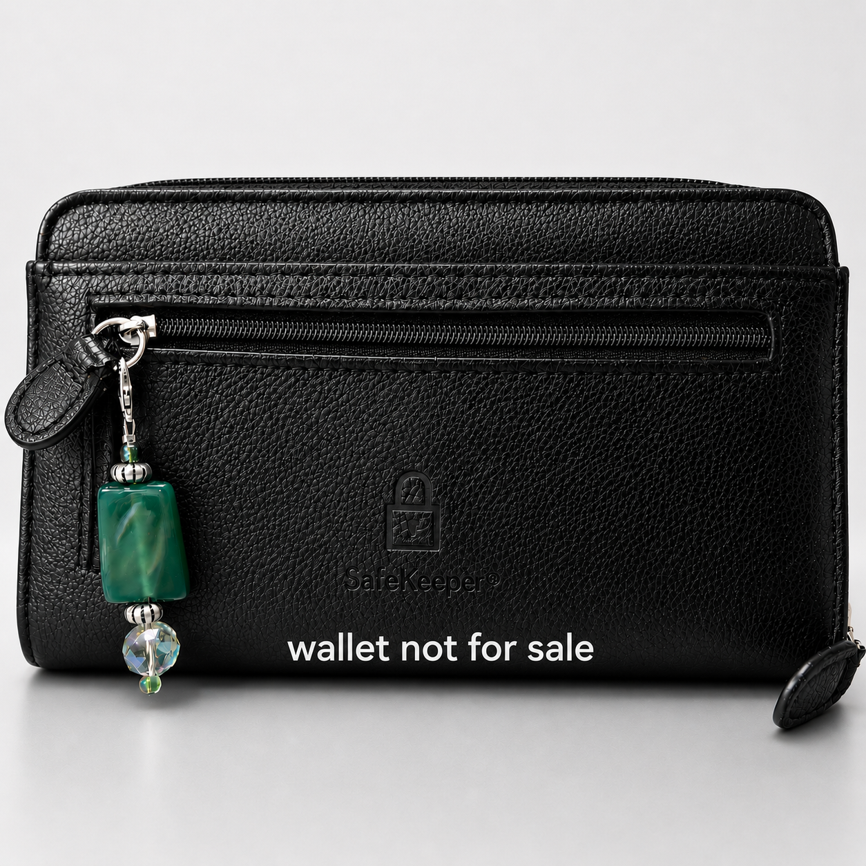 Green Gemstone Zipper Charm