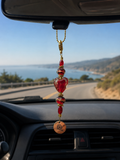 Crimson Heart Rearview Mirror Charm
