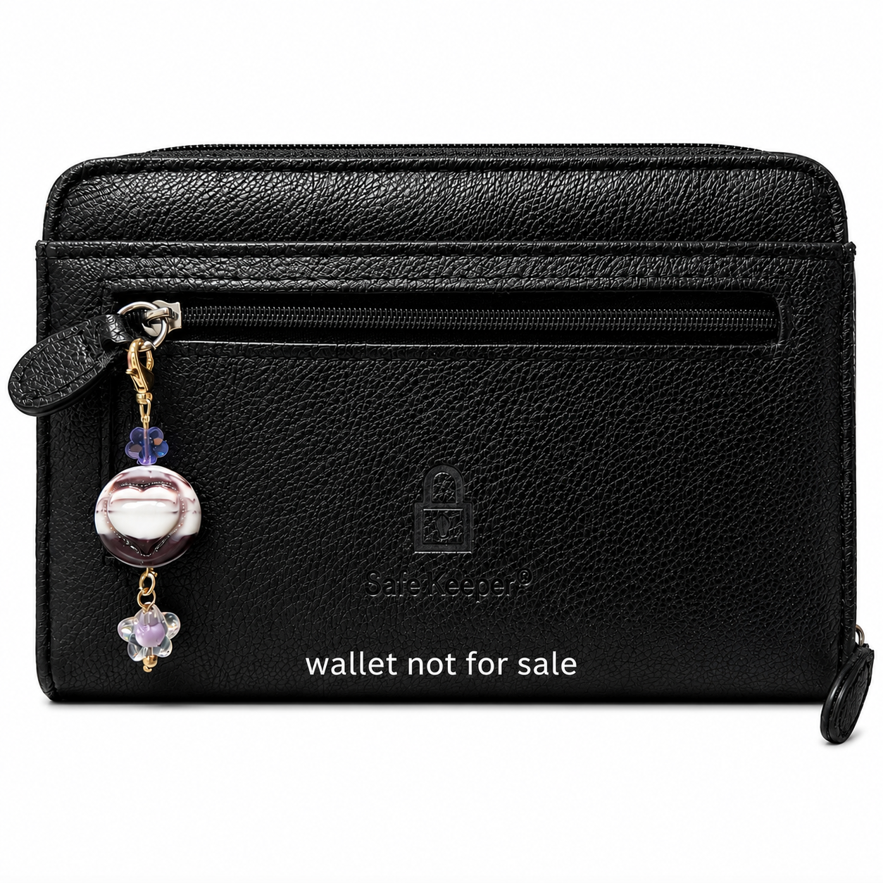 Heart Glass Zipper Charm