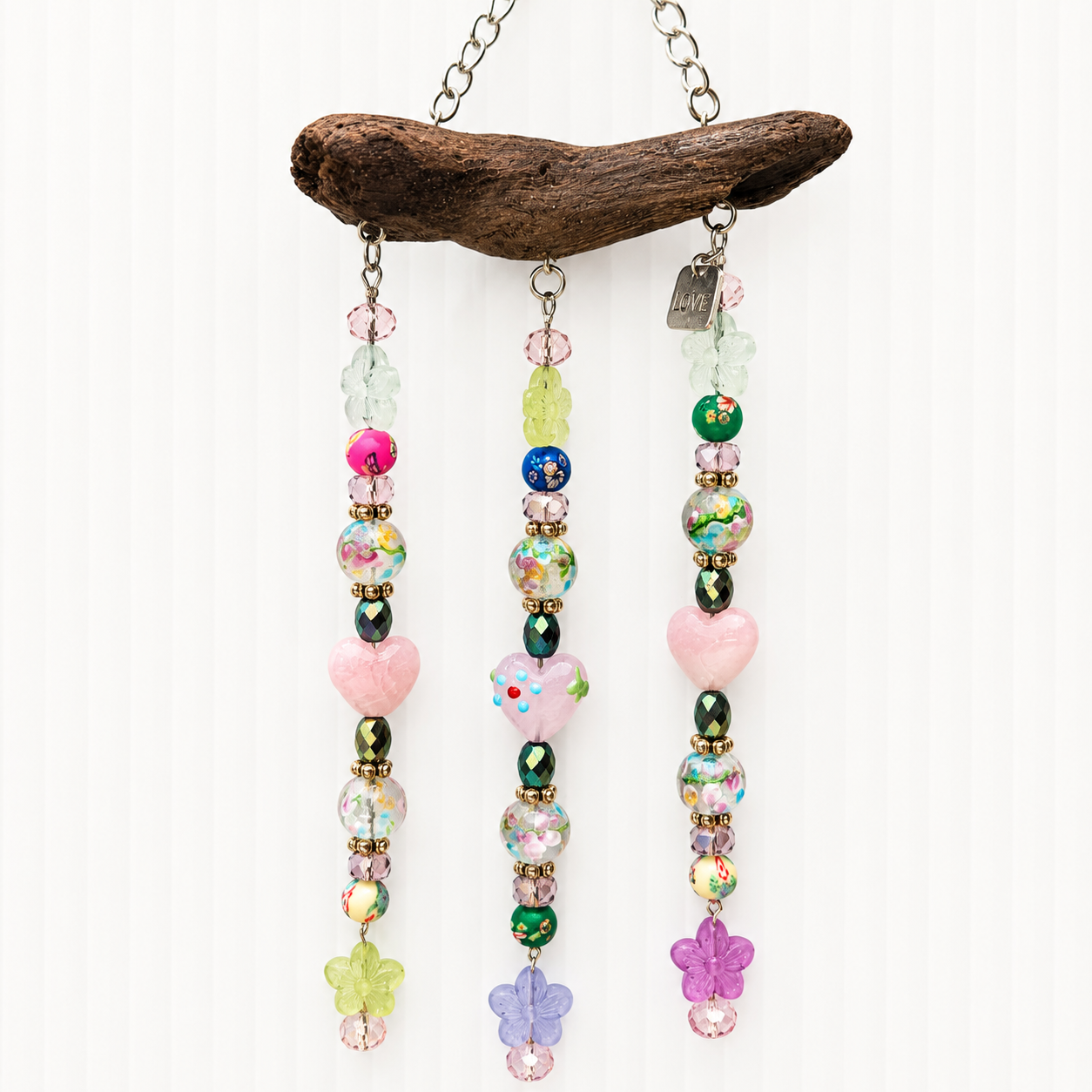 Garden of Love handcrafted one-of-a-kind driftwood suncatcher