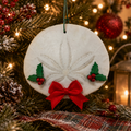Christmas Sand Dollar Ornament – Handcrafted Coastal Holiday Décor