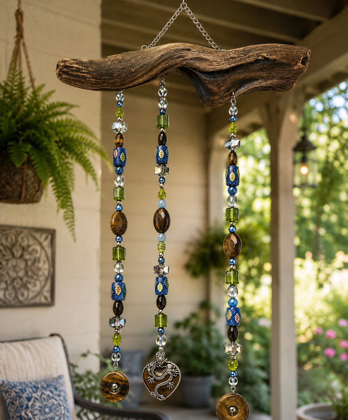 Dragon's Heart driftwood suncatcher handcrafted one-of-a-kind