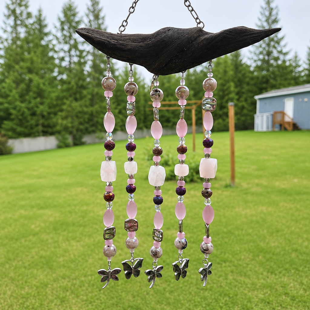 Whispers on Wings Driftwood Suncatcher