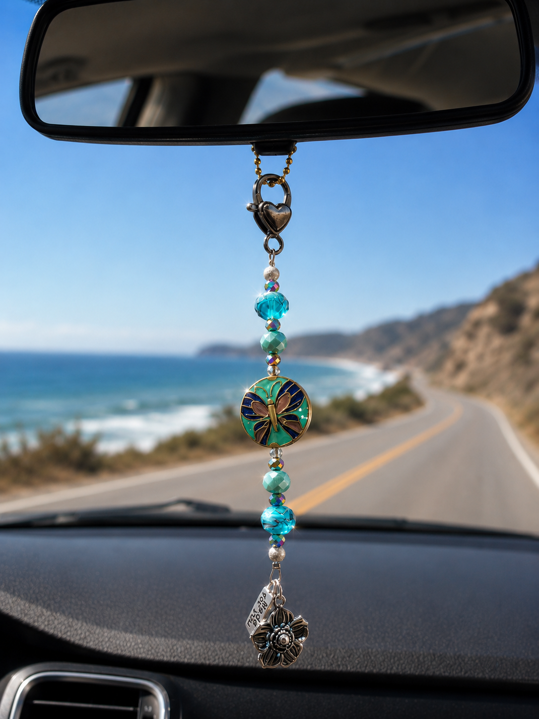 Butterfly Rearview Mirror Charm