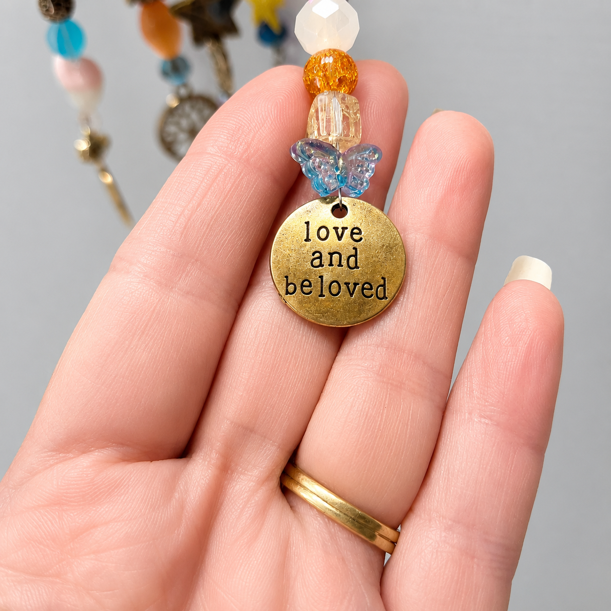 Love & Hope Driftwood Suncatcher handcrafted one-of-a-kind