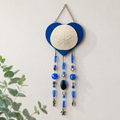 Blue Sand Dollar Heart Wall Hanging - named Ocean's Embrace